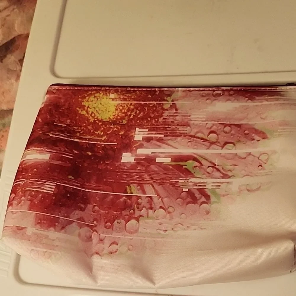 Clinique Pink and Red Cosmetic Pouch